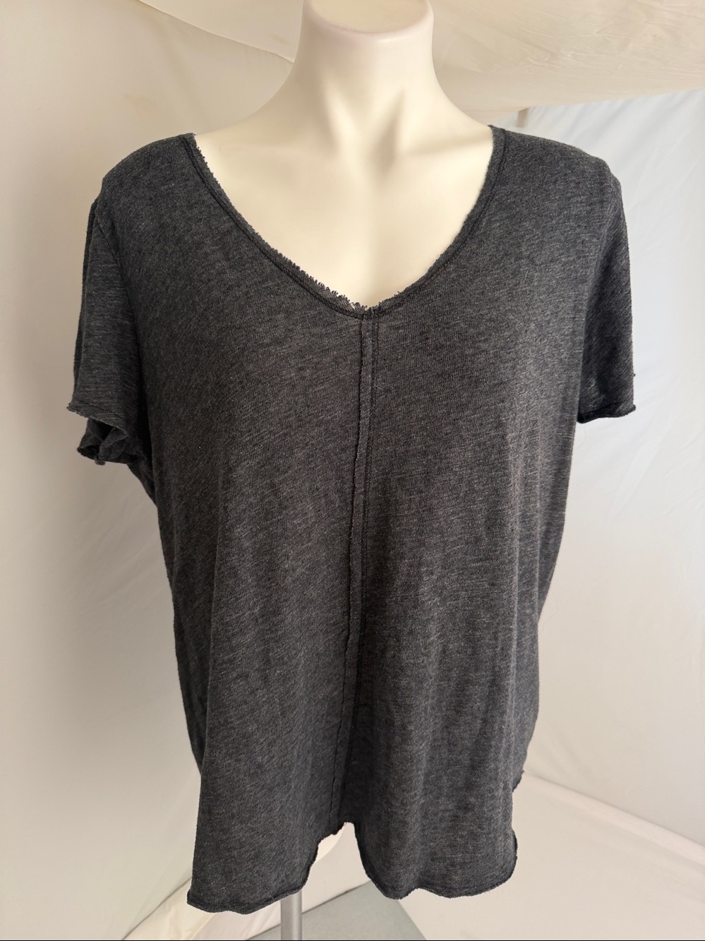 Project Social T Wherever charcoal gray v-neck t-shirt